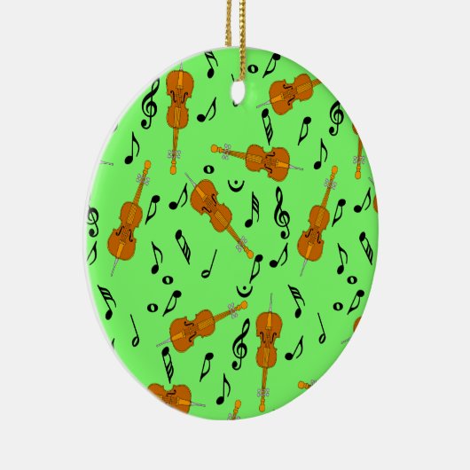 Cello Music Note Pattern Keramisch Ornament (Rechts)