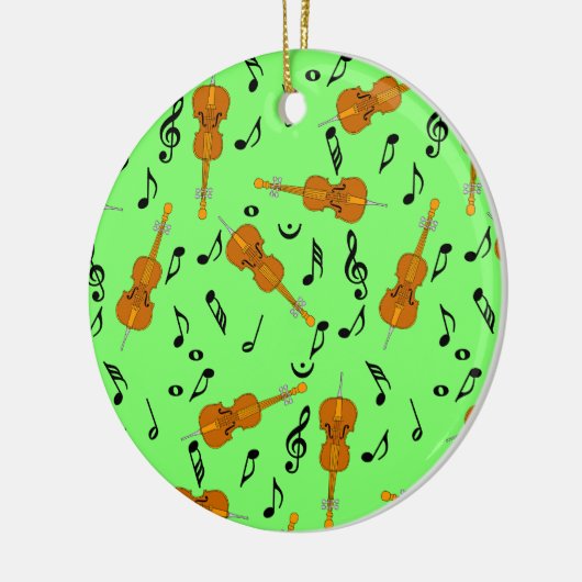 Cello Music Note Pattern Keramisch Ornament (Links)