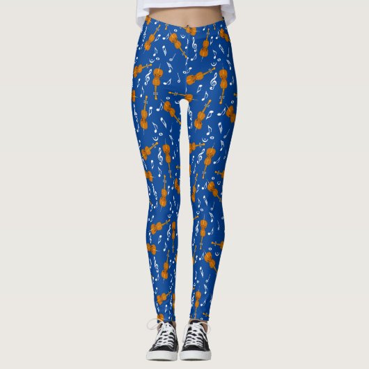 Cello Music Note Pattern Leggings (Voorkant)