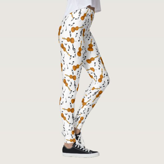 Cello Music Note Pattern Leggings (Rechts)