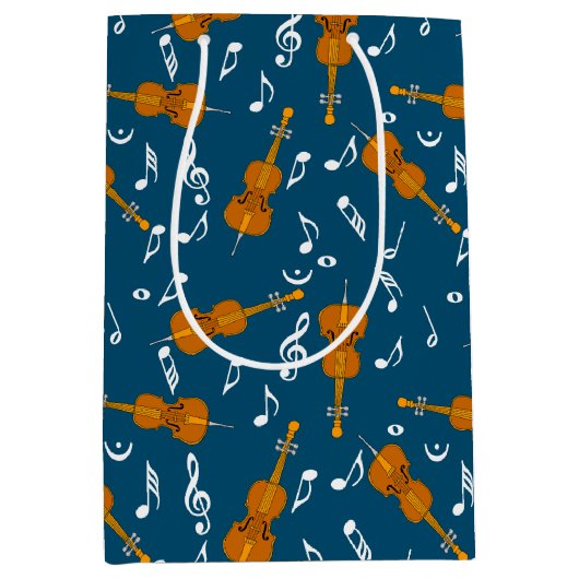 Cello Music Note Pattern Medium Cadeauzakje (Voorkant)