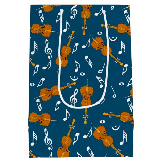 Cello Music Note Pattern Medium Cadeauzakje (Achterkant)