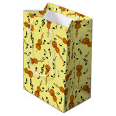 Cello Music Note Pattern Medium Cadeauzakje (Achterkant Gekanteld)