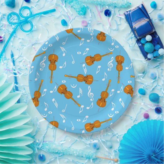 Cello Music Note Pattern Papieren Bordje (Feest)