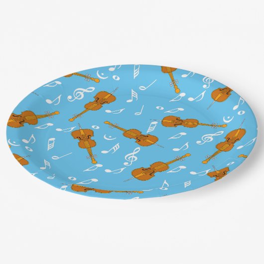 Cello Music Note Pattern Papieren Bordje (Gekanteld)