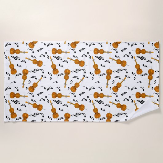 Cello Music Note Pattern Strandlaken (Voorkant)
