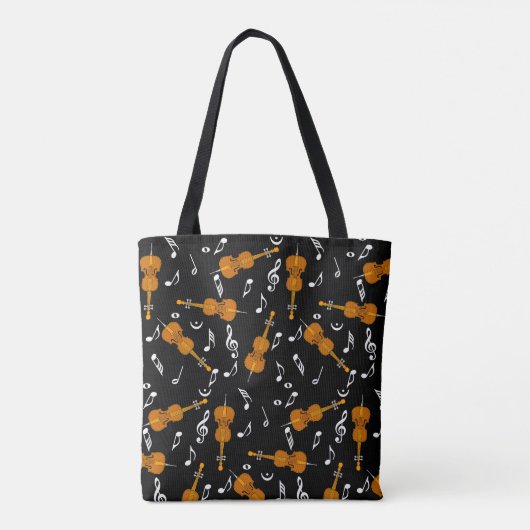 Cello Music Note Pattern Tote Bag (Achterkant)