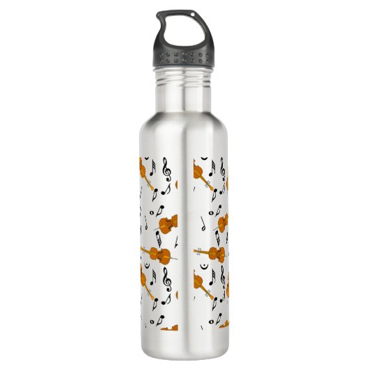 Cello Music Note Pattern Waterfles (Achterkant)