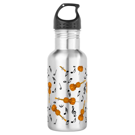 Cello Music Note Pattern Waterfles (Voorkant)