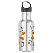 Cello Music Note Pattern Waterfles (Achterkant)