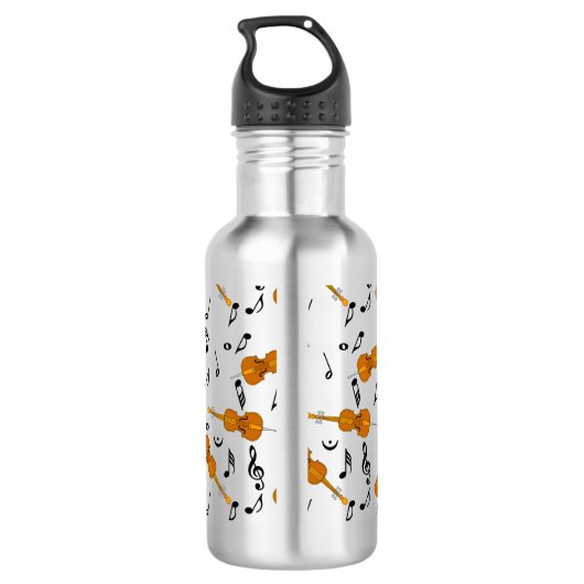 Cello Music Note Pattern Waterfles (Achterkant)