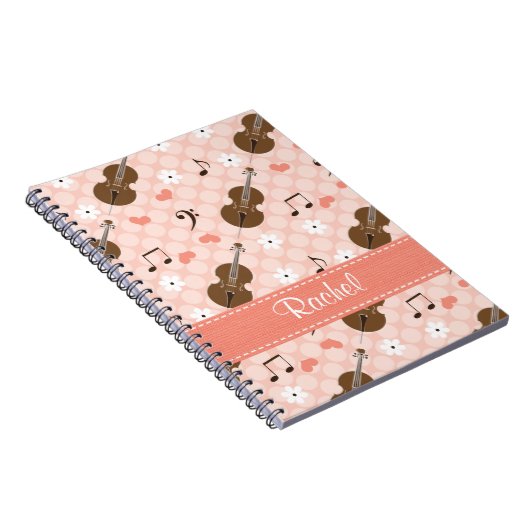 Cello Music Note Spiral Notitieboek Journal (Rechterzijde)