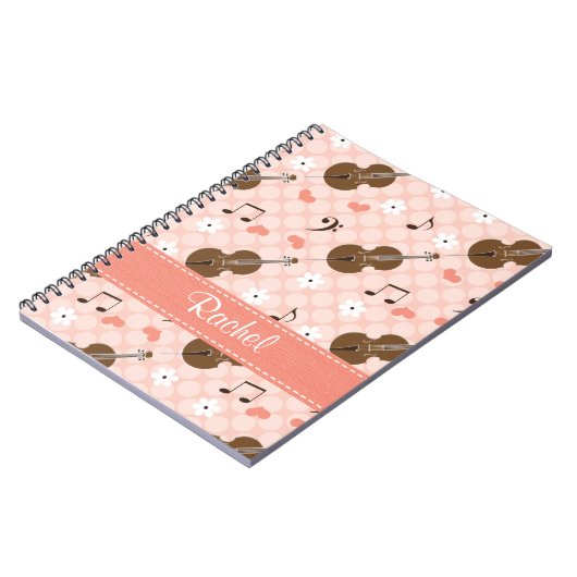 Cello Music Note Spiral Notitieboek Journal (Linkerzijde)