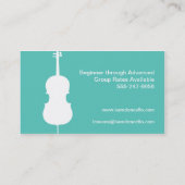Cello Music Teacher Player Cellist Musician Visitekaartje (Achterkant)