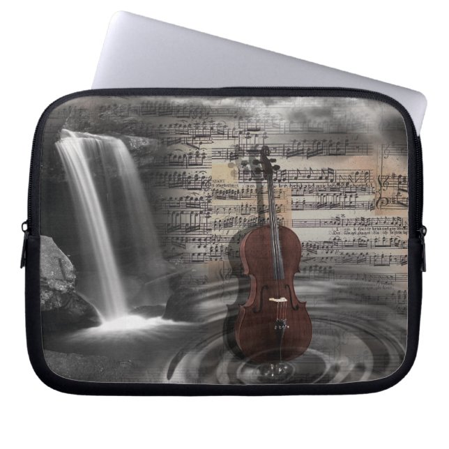 Cello Music Waterfall Computer Sleeve (Voorkant)
