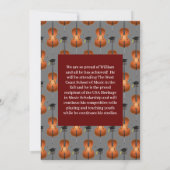 Cello Musician Graduation Party Music Invitation Kaart (Achterkant)