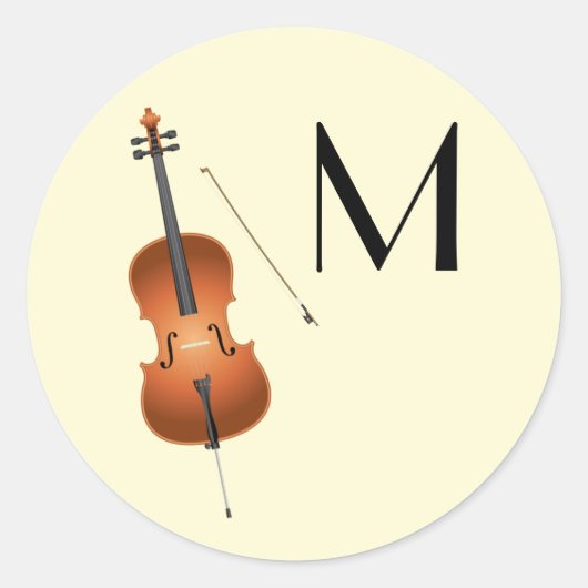Cello Musician Music Teacher String Orchestra Ronde Sticker (Voorkant)