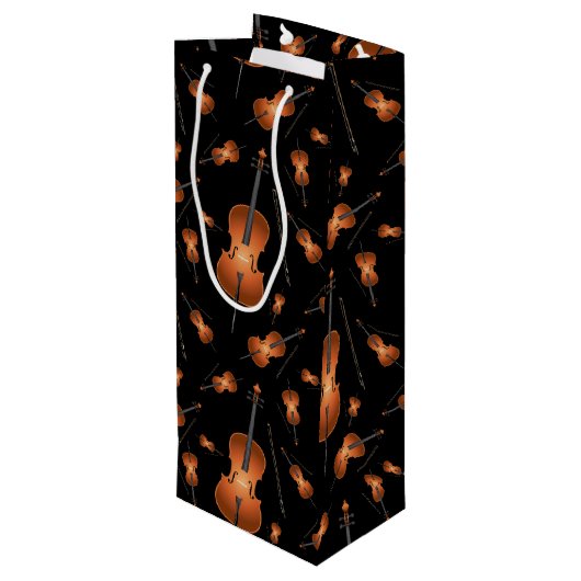 Cello Musician Music Teacher String Orchestra Wijn Cadeautas (Achterkant Gekanteld)