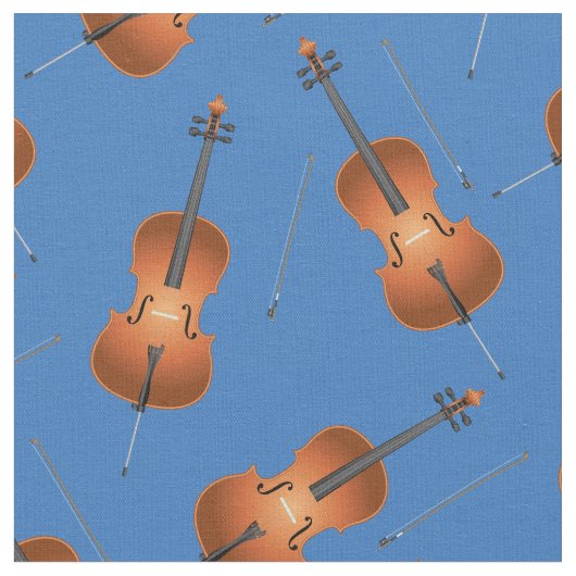 Cello Musician Room Decor Blue Stof (Close Up)