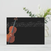 Cello - Muziekuitnodiging Kaart (Staand voorkant)