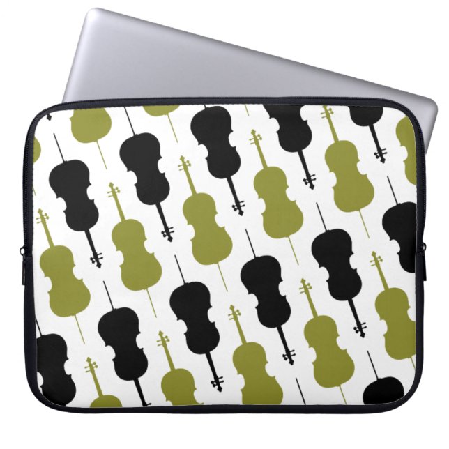 Cello Muzikaal Patroon Laptop Sleeve (Voorkant)