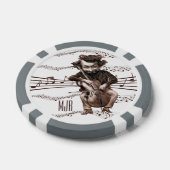 cello |  muzikant | monogram poker chips (Enkel)