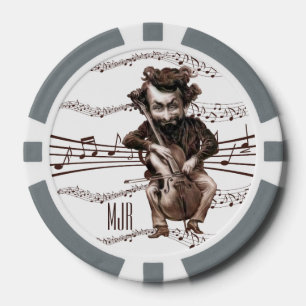 cello muzikant monogram poker chips