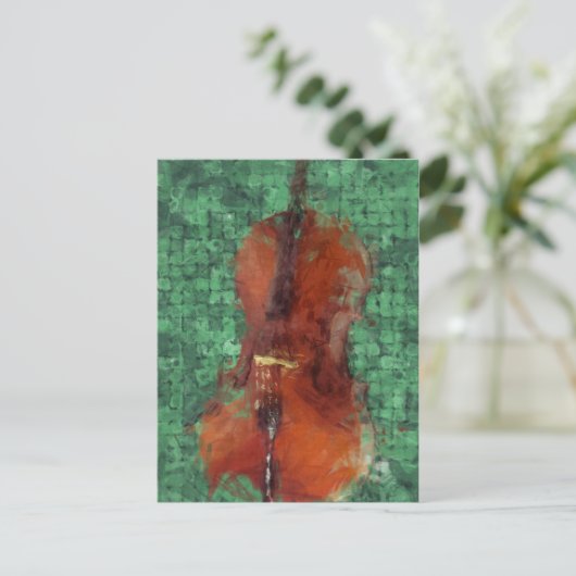 Cello on Green Briefkaart (Staand voorkant)