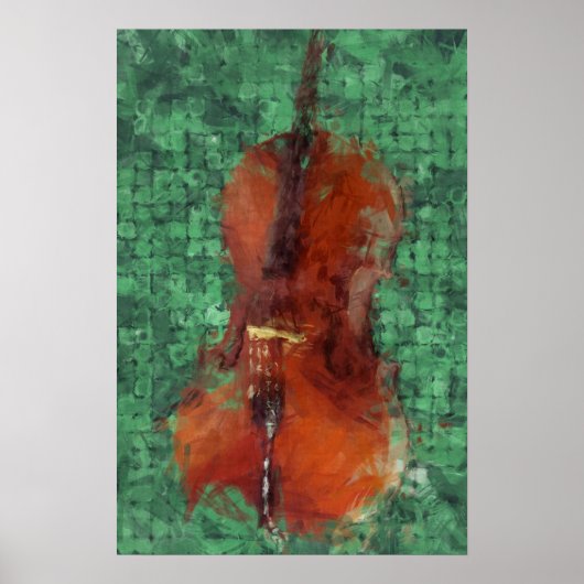 Cello on Green Poster (Voorkant)