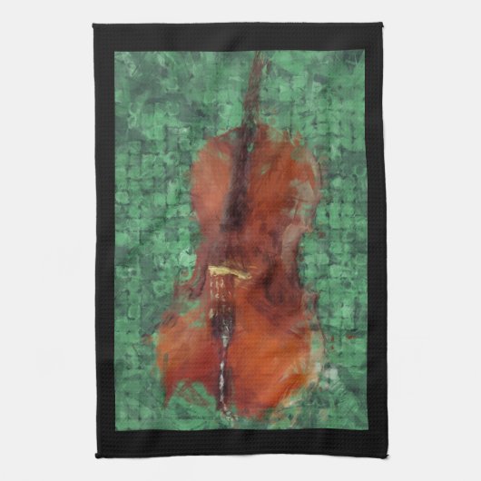 Cello on Green Theedoek (Verticaal)
