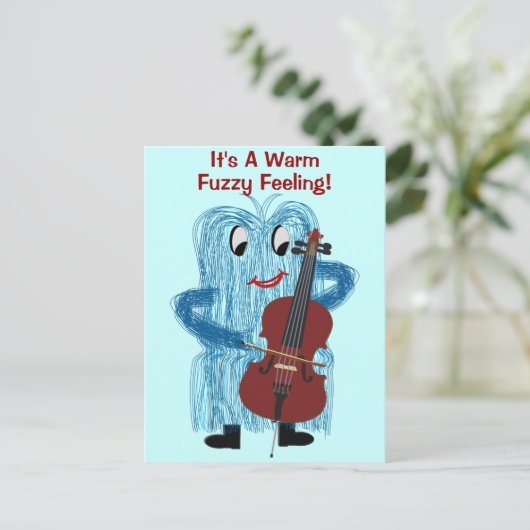 Cello - Ontvang een Warm Fuzzy gevoel Briefkaart (Staand voorkant)