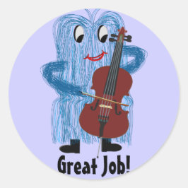 Cello - Ontvang een Warm Fuzzy gevoel Ronde Sticker