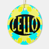 Cello Ovaal Ruw Tekst Keramisch Ornament (Links)