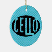Cello Ovaal Ruw Tekst Keramisch Ornament (Rechts)