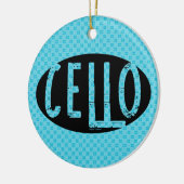 Cello Ovaal Ruw Tekst Keramisch Ornament (Links)