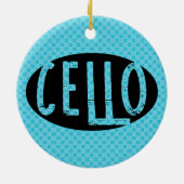 Cello Ovaal Ruw Tekst Keramisch Ornament (Achterkant)