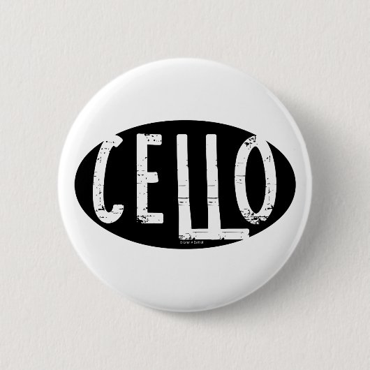 Cello Ovaal Ruw Tekst Ronde Button 5,7 Cm (Voorkant)