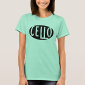 Cello Ovaal Ruw Tekst T-shirt (Voorkant)