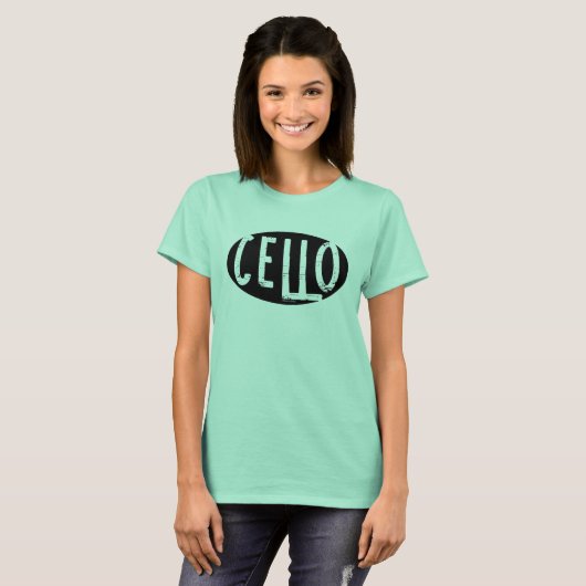Cello Ovaal Ruw Tekst T-shirt (Voorkant volledig)