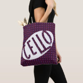 Cello Ovaal Ruw Tekst Tote Bag (Dichtbij)