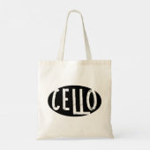 Cello Ovaal Ruw Tekst Tote Bag (Achterkant)