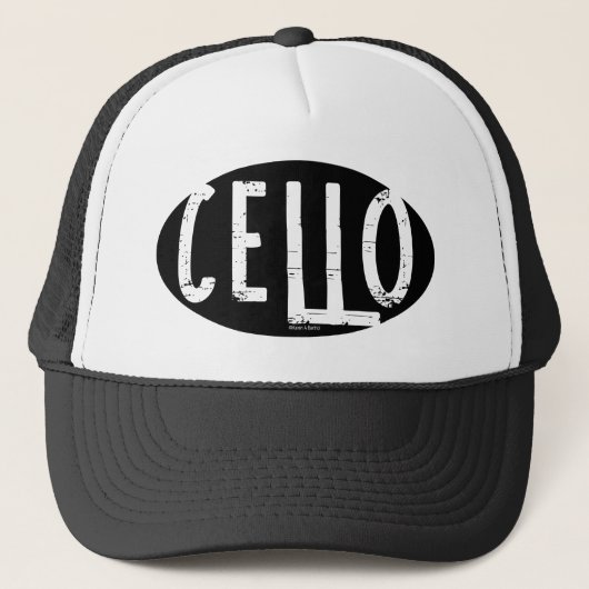 Cello Ovaal Ruw Tekst Trucker Pet (Voorkant)