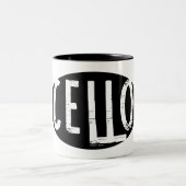 Cello Ovaal Ruw Tekst Tweekleurige Koffiemok (Center)