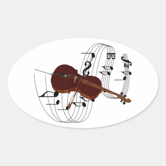 Cello Ovale Sticker (Voorkant)