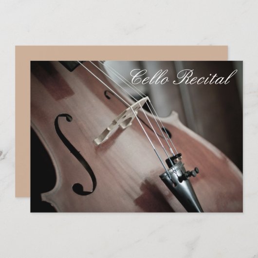 Cello-overweging elegant stijlvolle prestaties kaart (Voorkant / Achterkant)