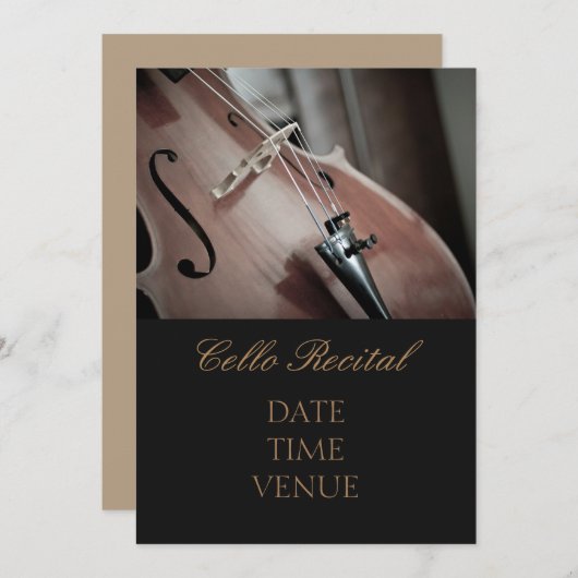 Cello-overweging elegant stijlvolle prestaties kaart (Voorkant / Achterkant)