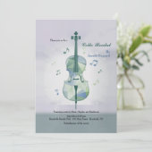 Cello Overweging Gray Uitnodiging (Staand voorkant)