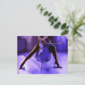 Cello-paars ontwerp briefkaart (Staand voorkant)