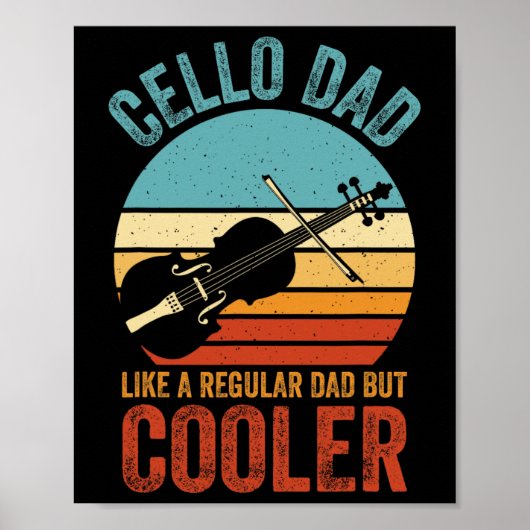 Cello papa als een gewone papa Grappig Cello liefh Poster (Voorkant)