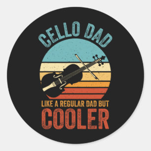 Cello papa als een gewone papa Grappig Cello liefh Ronde Sticker
